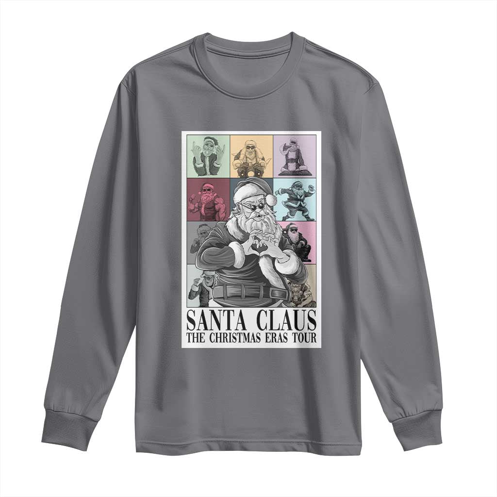 Funny Santa Claus The Christmas Eras Tours Long Sleeve Shirt TS09 Charcoal Print Your Wear