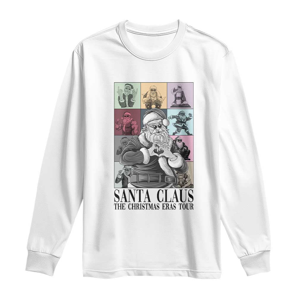Funny Santa Claus The Christmas Eras Tours Long Sleeve Shirt TS09 White Print Your Wear