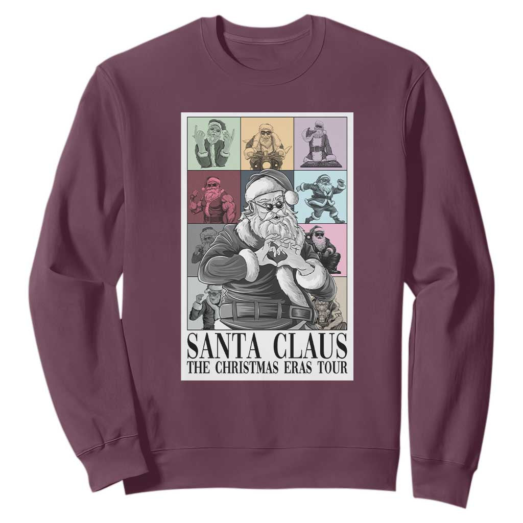 Funny Santa Claus The Christmas Eras Tours Sweatshirt TS09 Maroon Print Your Wear