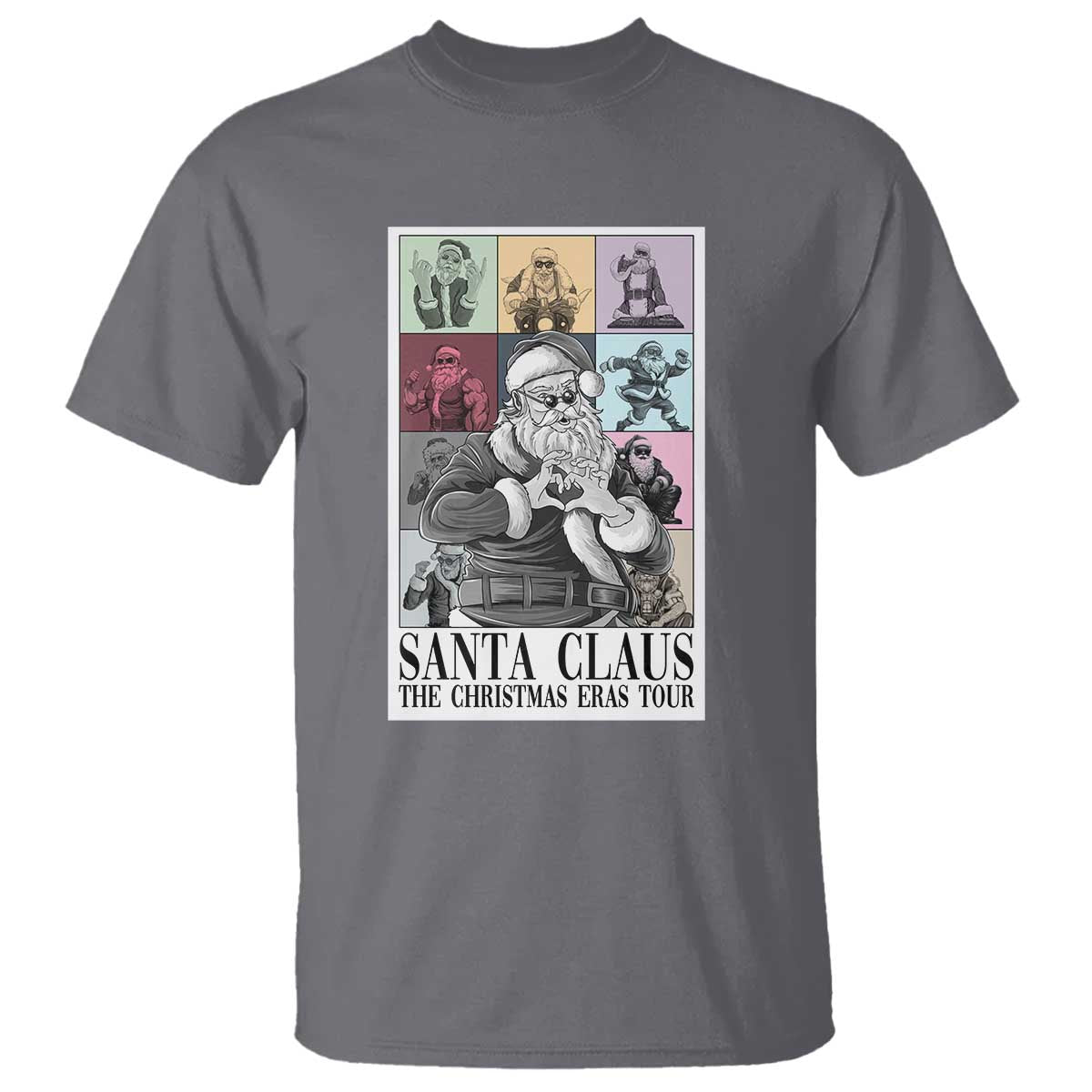 Funny Santa Claus The Christmas Eras Tours T Shirt TS09 Charcoal Print Your Wear