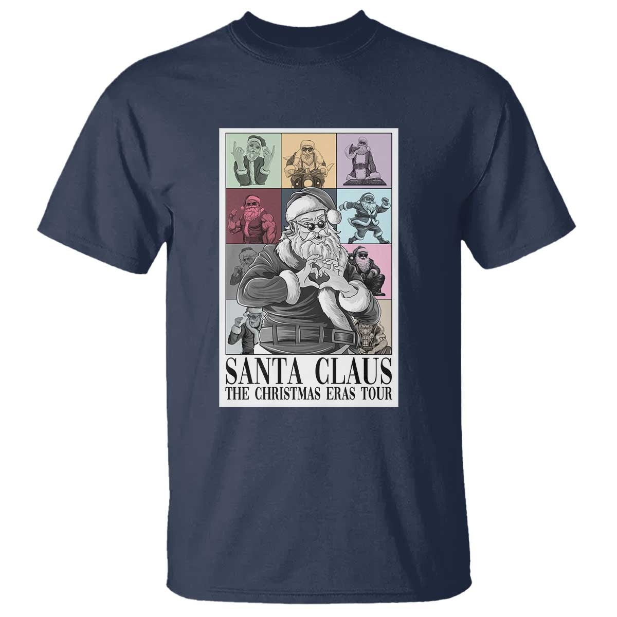 Funny Santa Claus The Christmas Eras Tours T Shirt TS09 Navy Print Your Wear