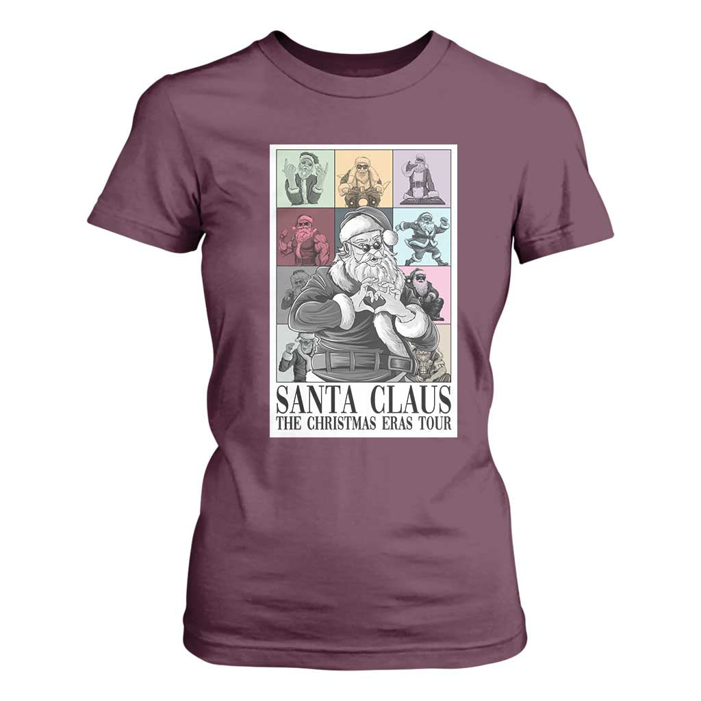 Funny Santa Claus The Christmas Eras Tours T Shirt For Women TS09 Maroon Print Your Wear