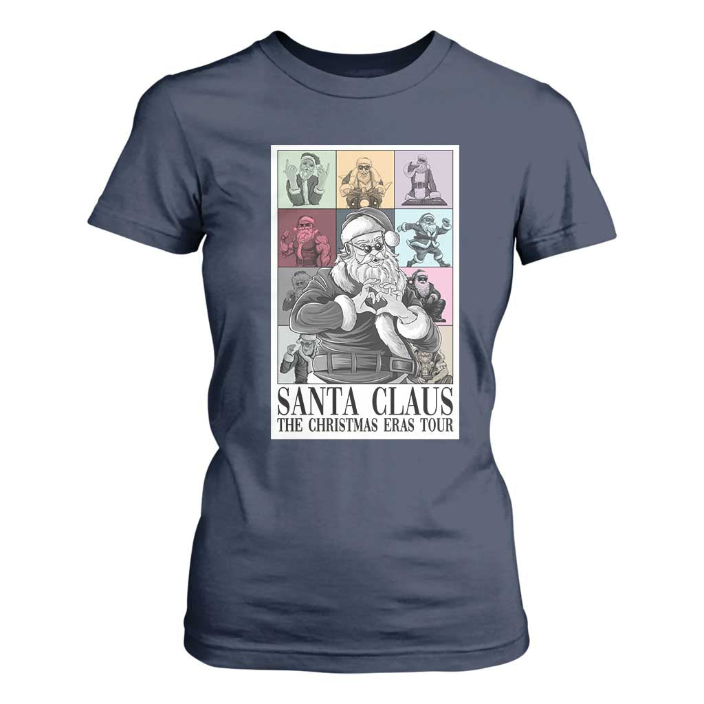 Funny Santa Claus The Christmas Eras Tours T Shirt For Women TS09 Navy Print Your Wear