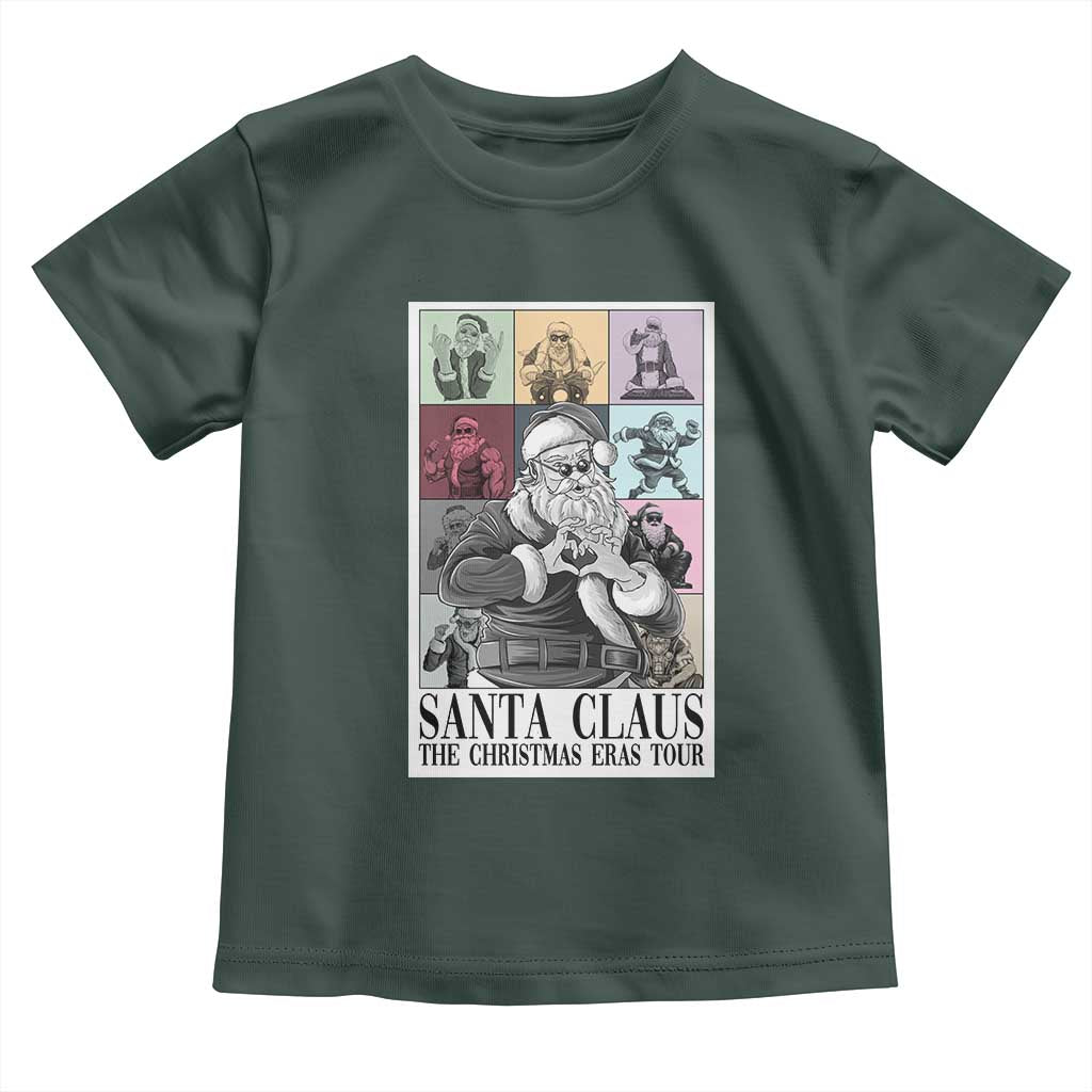 Funny Santa Claus The Christmas Eras Tours Toddler T Shirt TS09 Dark Forest Green Print Your Wear