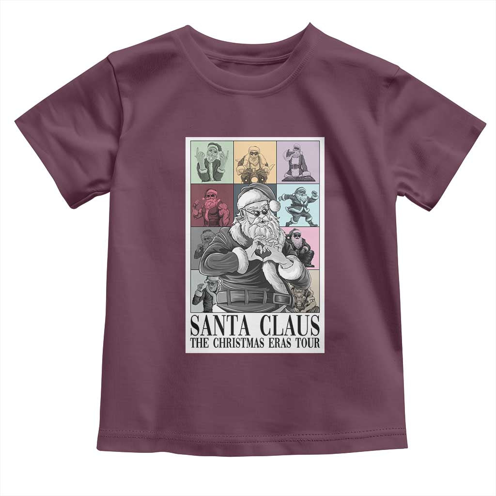 Funny Santa Claus The Christmas Eras Tours Toddler T Shirt TS09 Maroon Print Your Wear