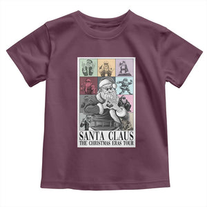Funny Santa Claus The Christmas Eras Tours Toddler T Shirt TS09 Maroon Print Your Wear