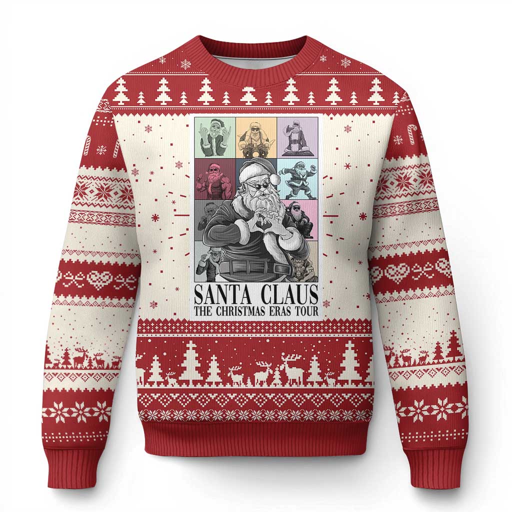 Funny Santa Claus The Christmas Eras Tours Ugly Christmas Sweater TS09 Red Print Your Wear