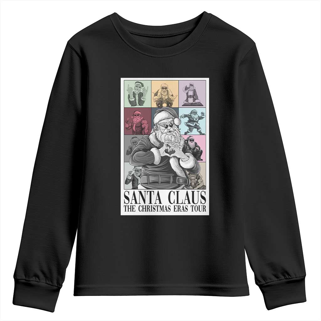 Funny Santa Claus The Christmas Eras Tours Youth Sweatshirt TS09 Black Print Your Wear