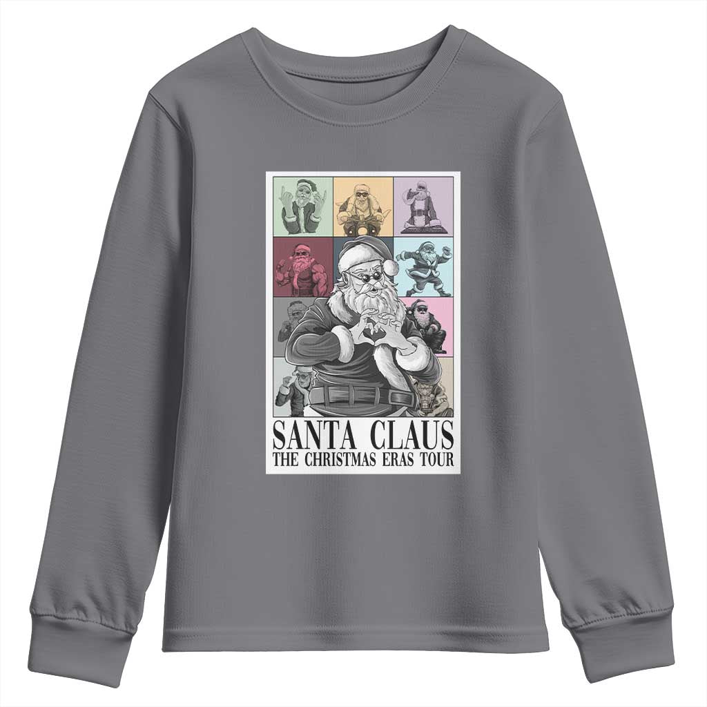 Funny Santa Claus The Christmas Eras Tours Youth Sweatshirt TS09 Charcoal Print Your Wear