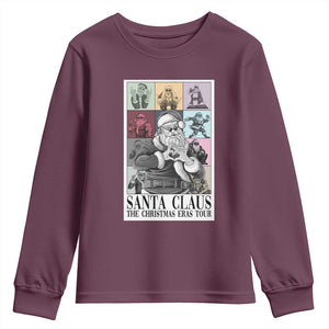 Funny Santa Claus The Christmas Eras Tours Youth Sweatshirt TS09 Maroon Print Your Wear