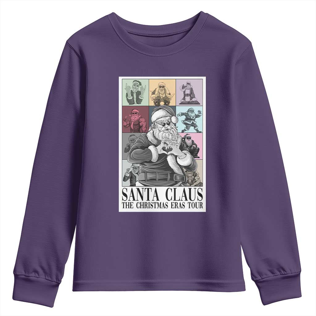 Funny Santa Claus The Christmas Eras Tours Youth Sweatshirt TS09 Purple Print Your Wear