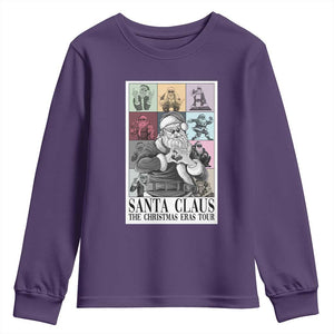 Funny Santa Claus The Christmas Eras Tours Youth Sweatshirt TS09 Purple Print Your Wear