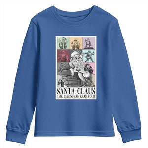 Funny Santa Claus The Christmas Eras Tours Youth Sweatshirt TS09 Royal Blue Print Your Wear