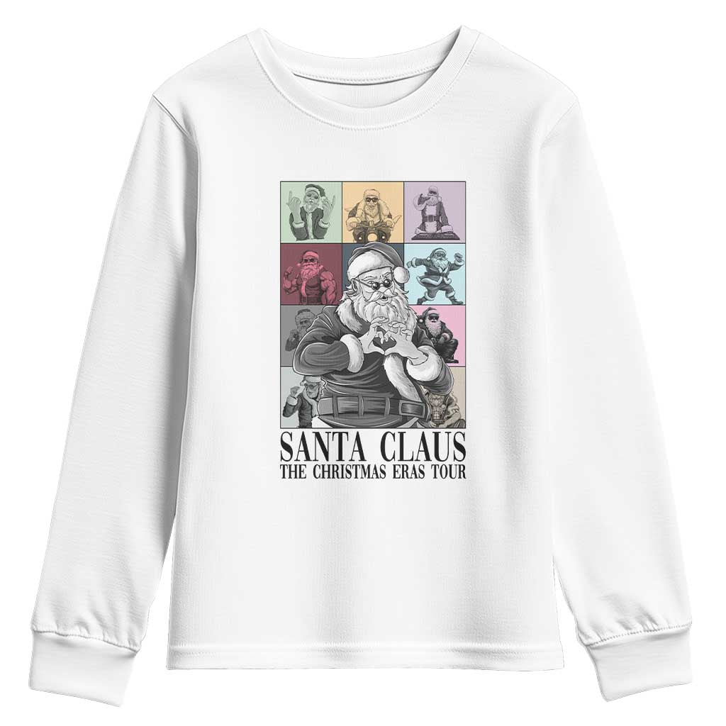 Funny Santa Claus The Christmas Eras Tours Youth Sweatshirt TS09 White Print Your Wear