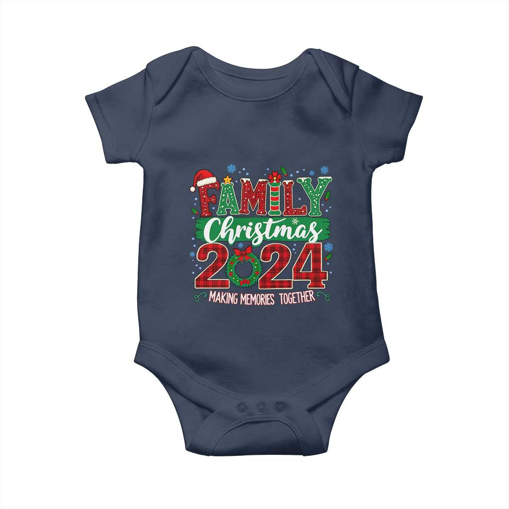 Family Christmas 2024 Baby Onesie Making Memories Together TS09 Navy Print Your Wear