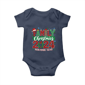 Family Christmas 2024 Baby Onesie Making Memories Together TS09 Navy Print Your Wear