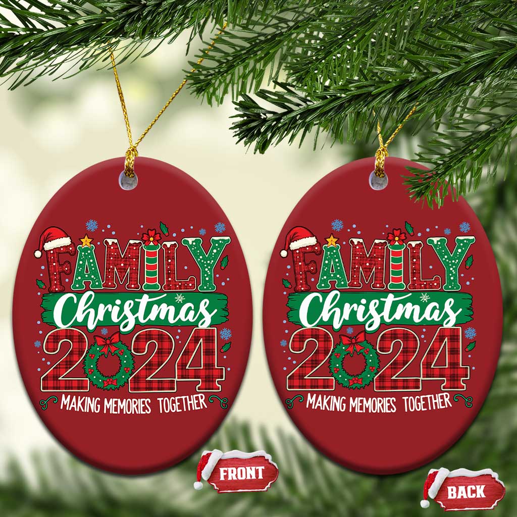 Family Christmas 2024 Christmas Ornament Making Memories Together TS09 Oval Red Print Your Wear