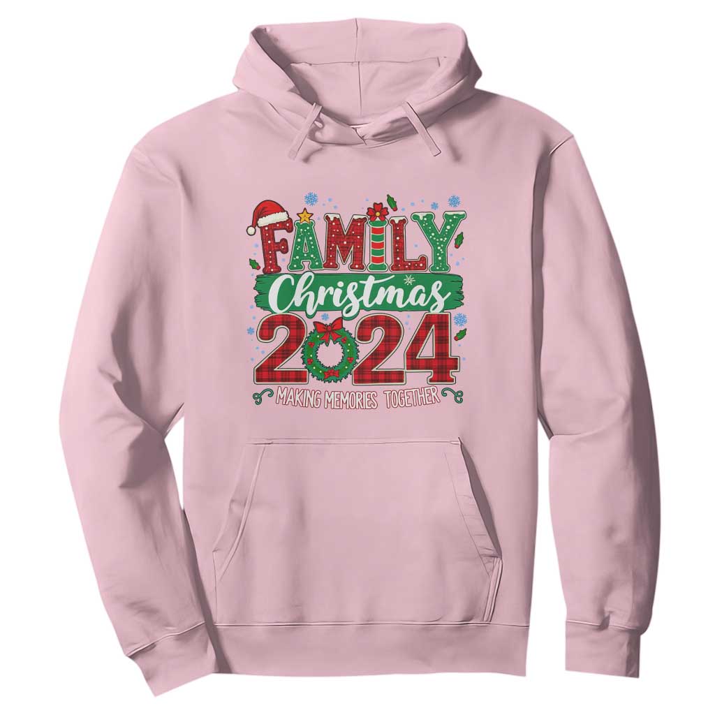 Family Christmas 2024 Hoodie Making Memories Together TS09 Light Pink Print Your Wear