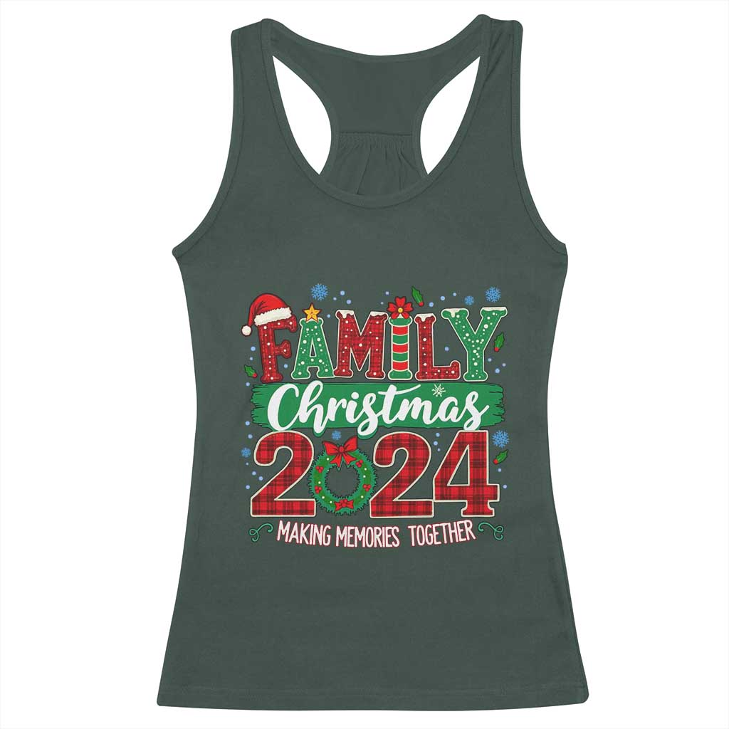 Family Christmas 2024 Racerback Tank Top Making Memories Together TS09 Dark Forest Green Print Your Wear