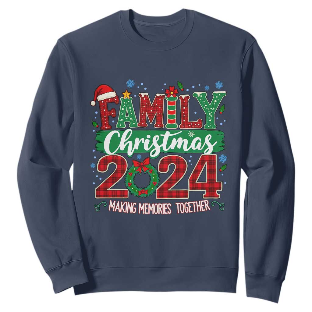 Family Christmas 2024 Sweatshirt Making Memories Together TS09 Navy Print Your Wear