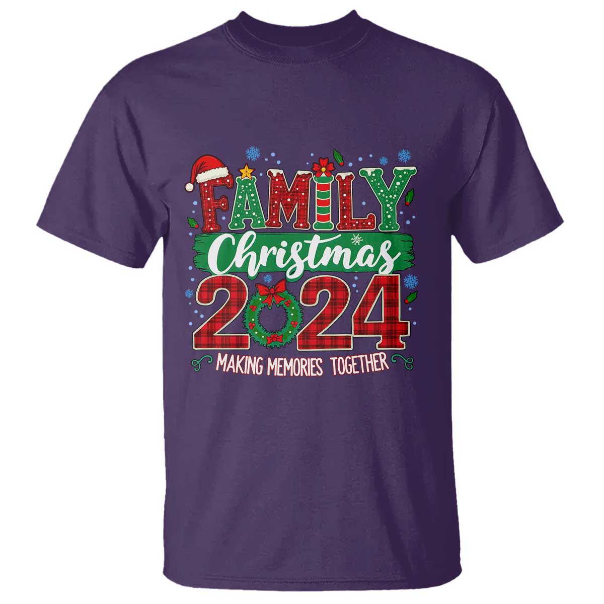 Family Christmas 2024 T Shirt Making Memories Together TS09 Purple Print Your Wear