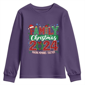 Family Christmas 2024 Youth Sweatshirt Making Memories Together TS09 Purple Print Your Wear