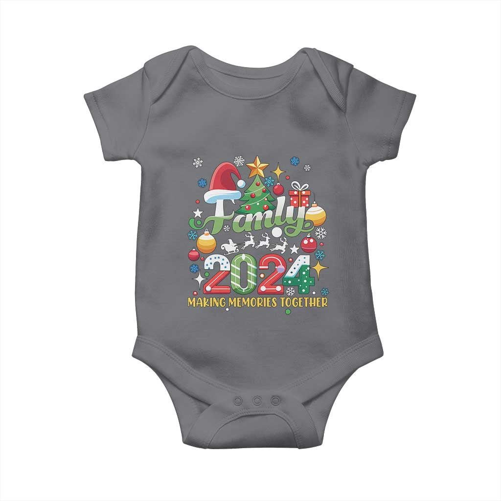 Family Christmas 2024 Making Memories Together Baby Onesie TS09 Charcoal Print Your Wear