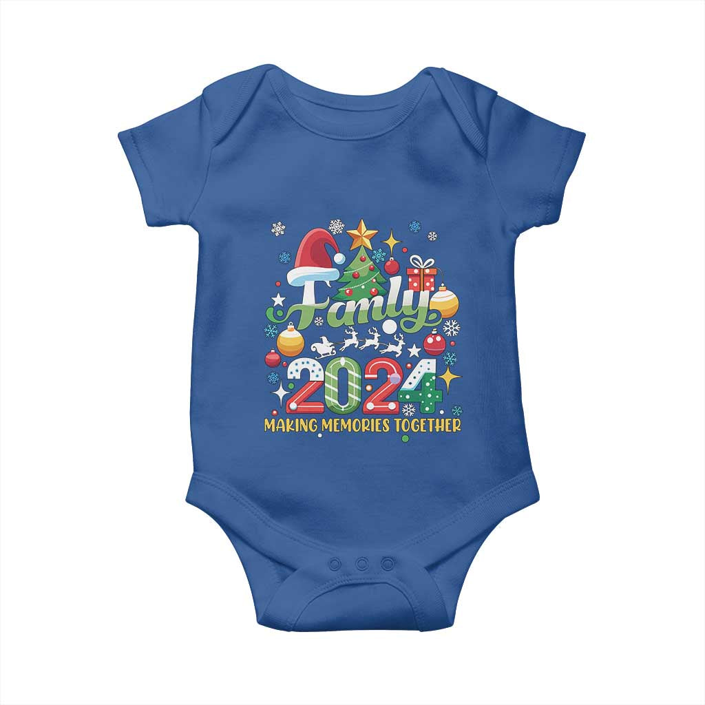 Family Christmas 2024 Making Memories Together Baby Onesie TS09 Royal Blue Print Your Wear