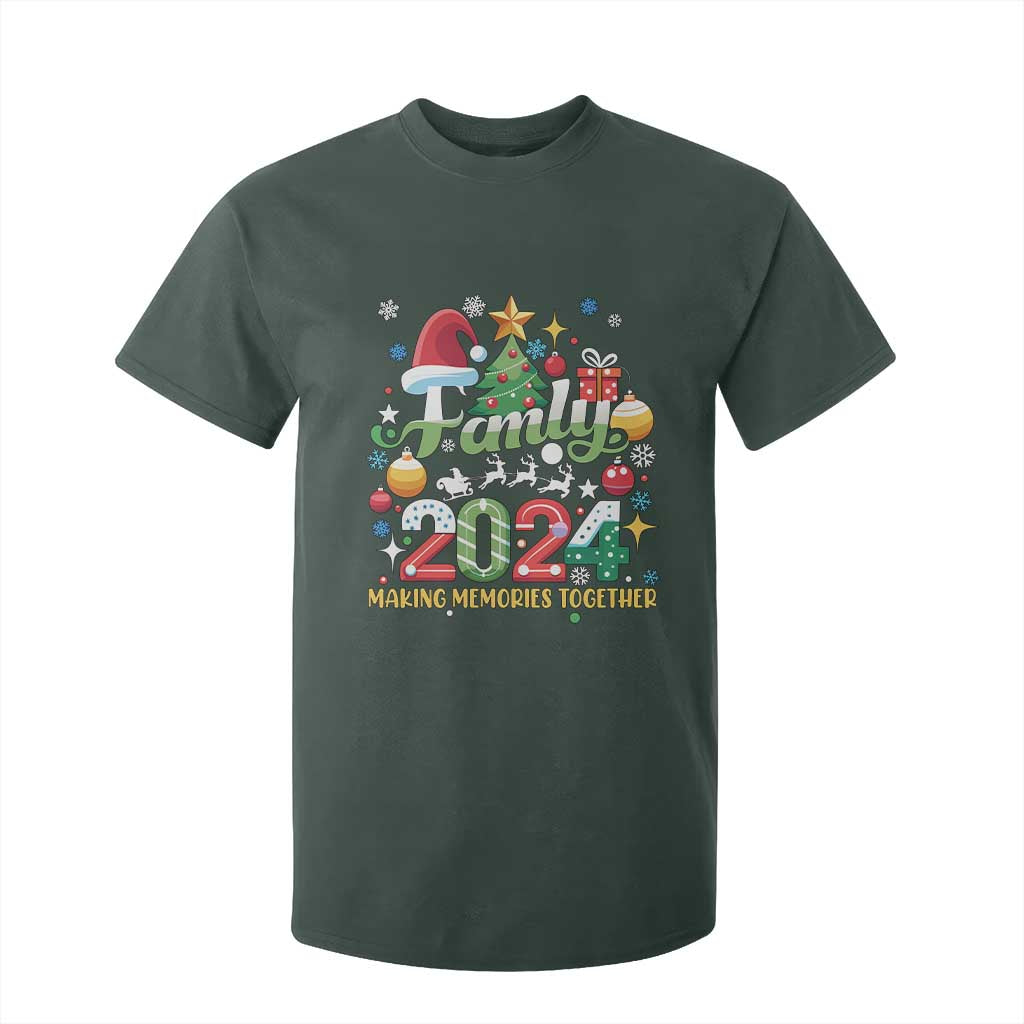 Family Christmas 2024 Making Memories Together T Shirt For Kid TS09 Dark Forest Green Print Your Wear