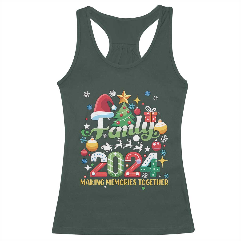 Family Christmas 2024 Making Memories Together Racerback Tank Top TS09 Dark Forest Green Print Your Wear