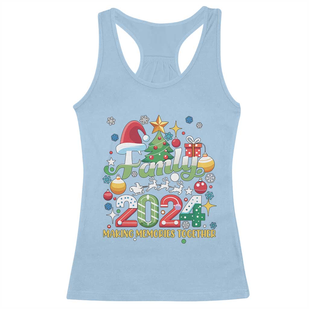Family Christmas 2024 Making Memories Together Racerback Tank Top TS09 Light Blue Print Your Wear