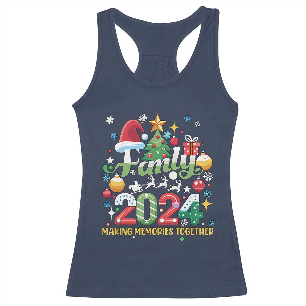 Family Christmas 2024 Making Memories Together Racerback Tank Top TS09 Navy Print Your Wear
