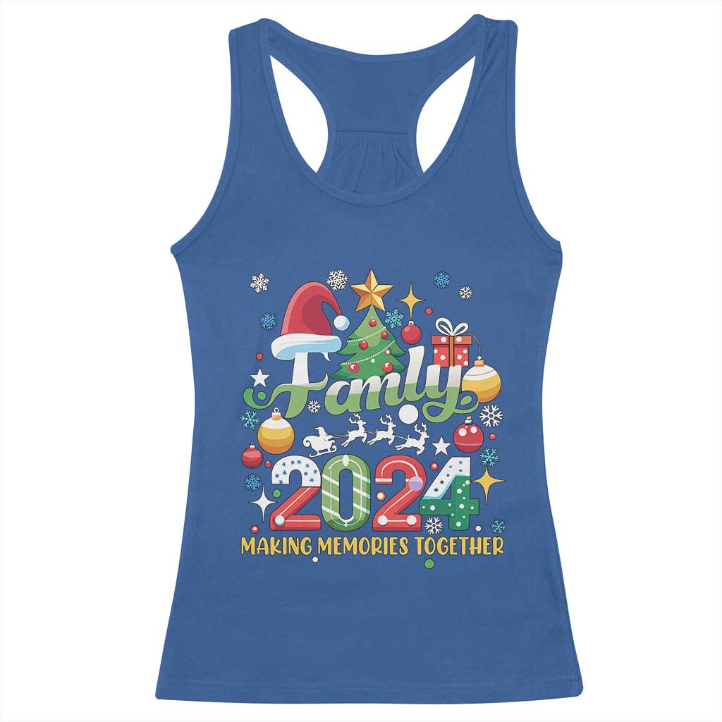 Family Christmas 2024 Making Memories Together Racerback Tank Top TS09 Royal Blue Print Your Wear