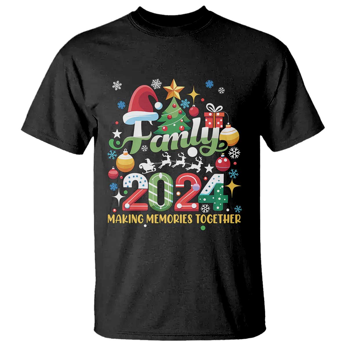 Family Christmas 2024 Making Memories Together T Shirt TS09 Black Print Your Wear