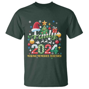 Family Christmas 2024 Making Memories Together T Shirt TS09 Dark Forest Green Print Your Wear