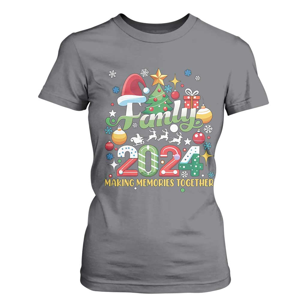 Family Christmas 2024 Making Memories Together T Shirt For Women TS09 Charcoal Print Your Wear