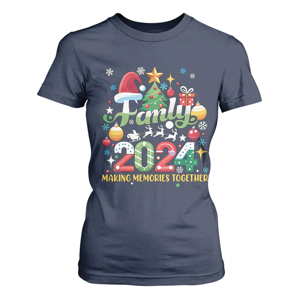 Family Christmas 2024 Making Memories Together T Shirt For Women TS09 Navy Print Your Wear