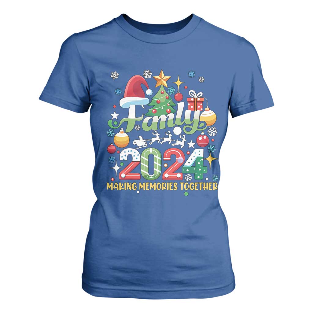 Family Christmas 2024 Making Memories Together T Shirt For Women TS09 Royal Blue Print Your Wear