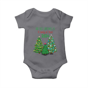 First Christmas As A family Of Three Baby Onesie TS09 Charcoal Print Your Wear