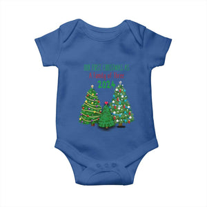 First Christmas As A family Of Three Baby Onesie TS09 Royal Blue Print Your Wear