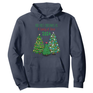 First Christmas As A family Of Three Hoodie TS09 Navy Print Your Wear