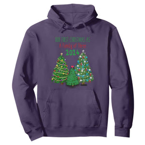 First Christmas As A family Of Three Hoodie TS09 Purple Print Your Wear