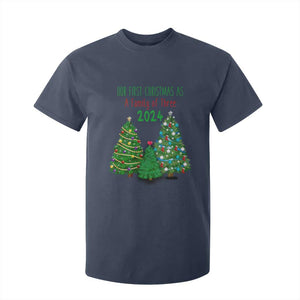 First Christmas As A family Of Three T Shirt For Kid TS09 Navy Print Your Wear
