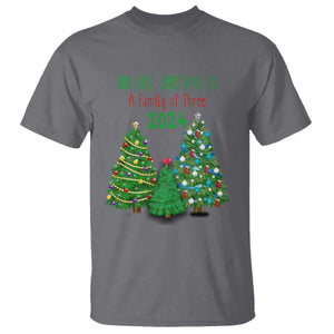 First Christmas As A family Of Three T Shirt TS09 Charcoal Print Your Wear