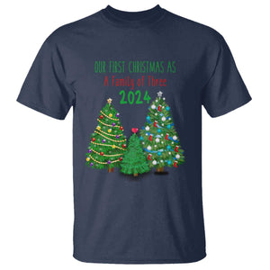 First Christmas As A family Of Three T Shirt TS09 Navy Print Your Wear
