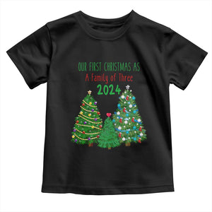 First Christmas As A family Of Three Toddler T Shirt TS09 Black Print Your Wear