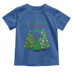 First Christmas As A family Of Three Toddler T Shirt TS09 Royal Blue Print Your Wear