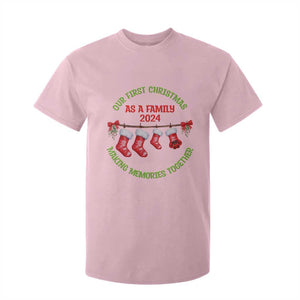 First Christmas As A family T Shirt For Kid Making Memories Together Xmas 2024 TS09 Light Pink Print Your Wear