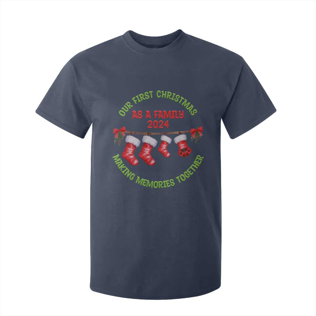 First Christmas As A family T Shirt For Kid Making Memories Together Xmas 2024 TS09 Navy Print Your Wear