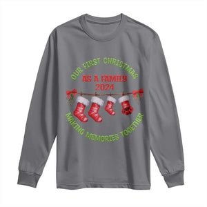First Christmas As A family Long Sleeve Shirt Making Memories Together Xmas 2024 TS09 Charcoal Print Your Wear